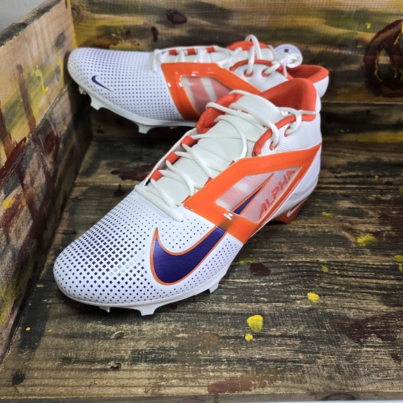 NEW Nike Men's 15 Alpha Menace Pro 4 PE Clemson Tigers Football Cleat HF3438-101